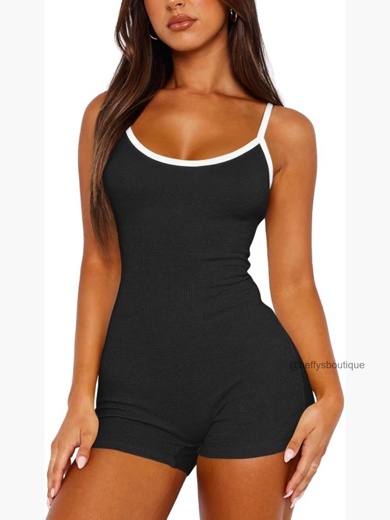 Sleeveless One Piece Pajama Romper Women Sexy Loungewear Summer Sleepwear Soft
